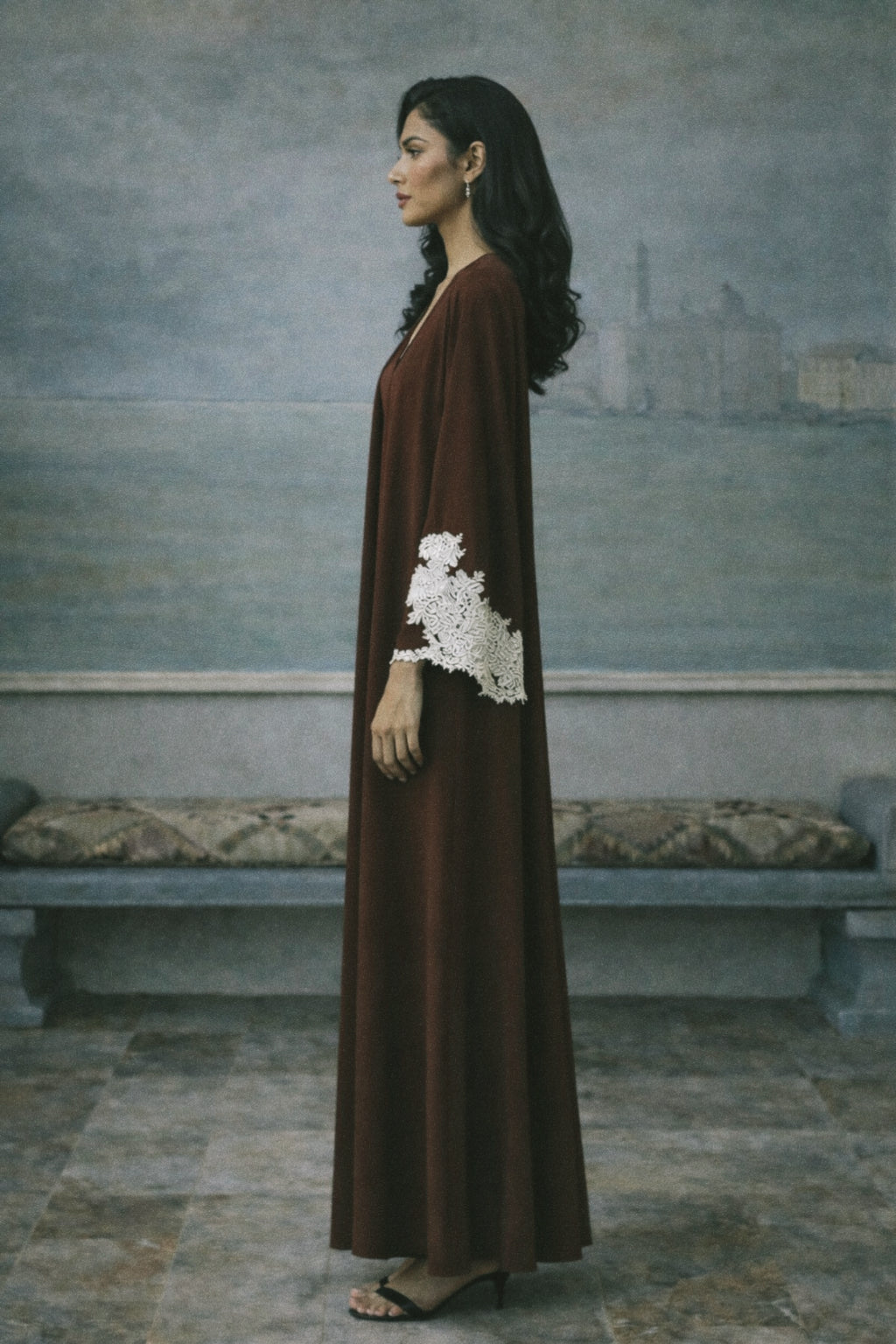 The Nora Lace Abaya Set