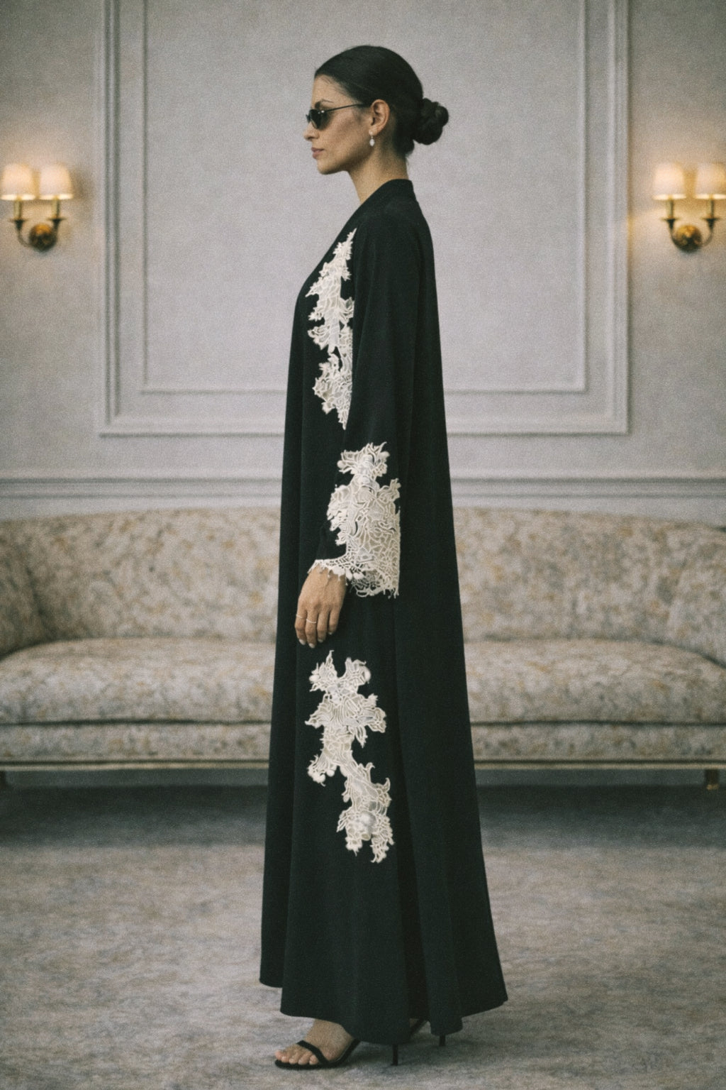 The Nocturne Lace Abaya Set