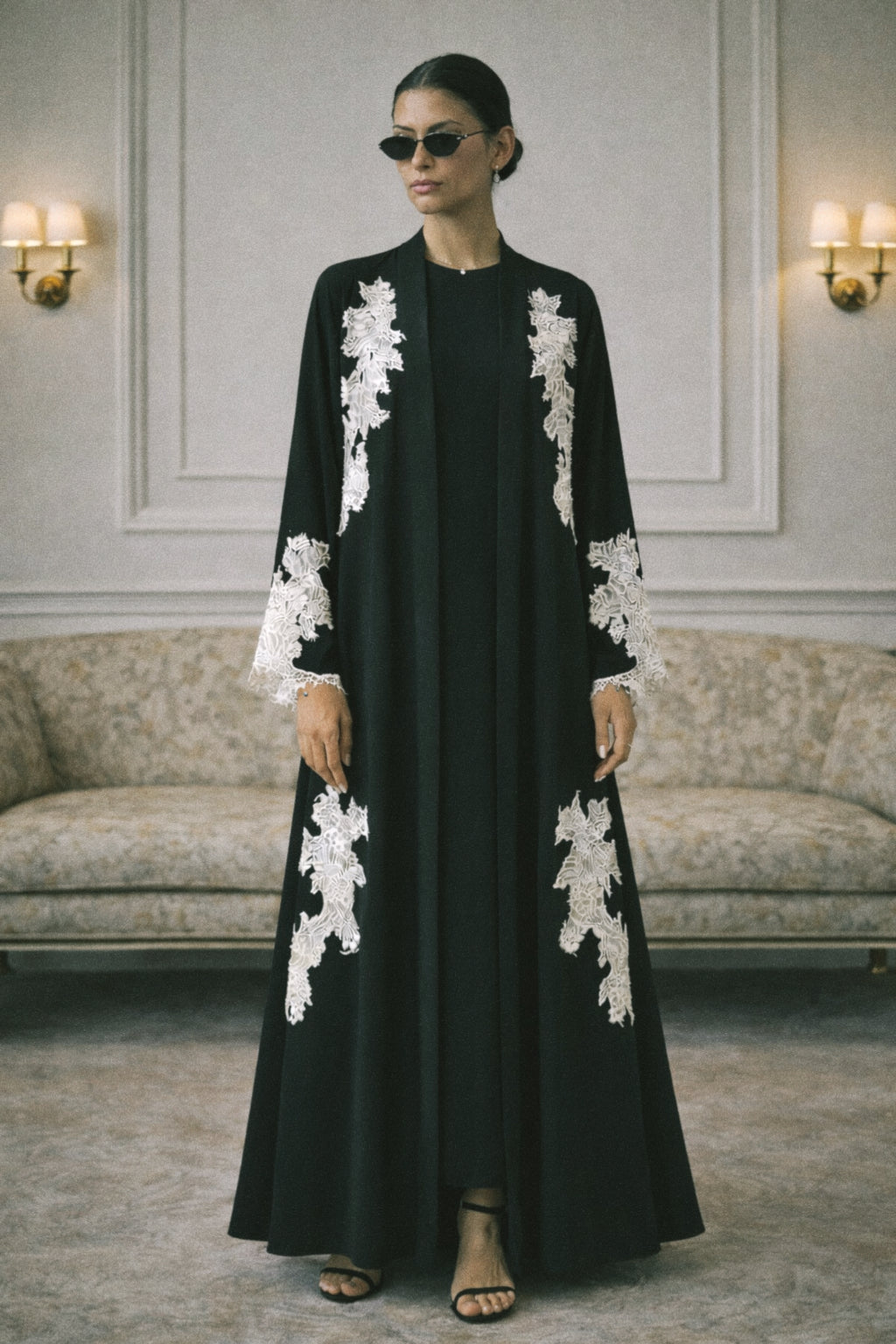 The Nocturne Lace Abaya Set
